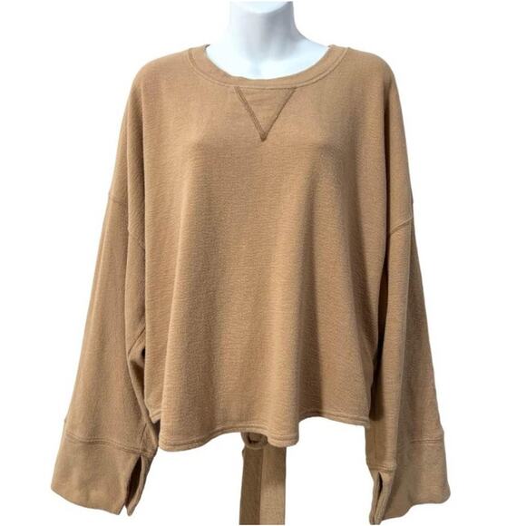 Free People Open Back Natural Colored Sweatshirt - Picture 1 of 7